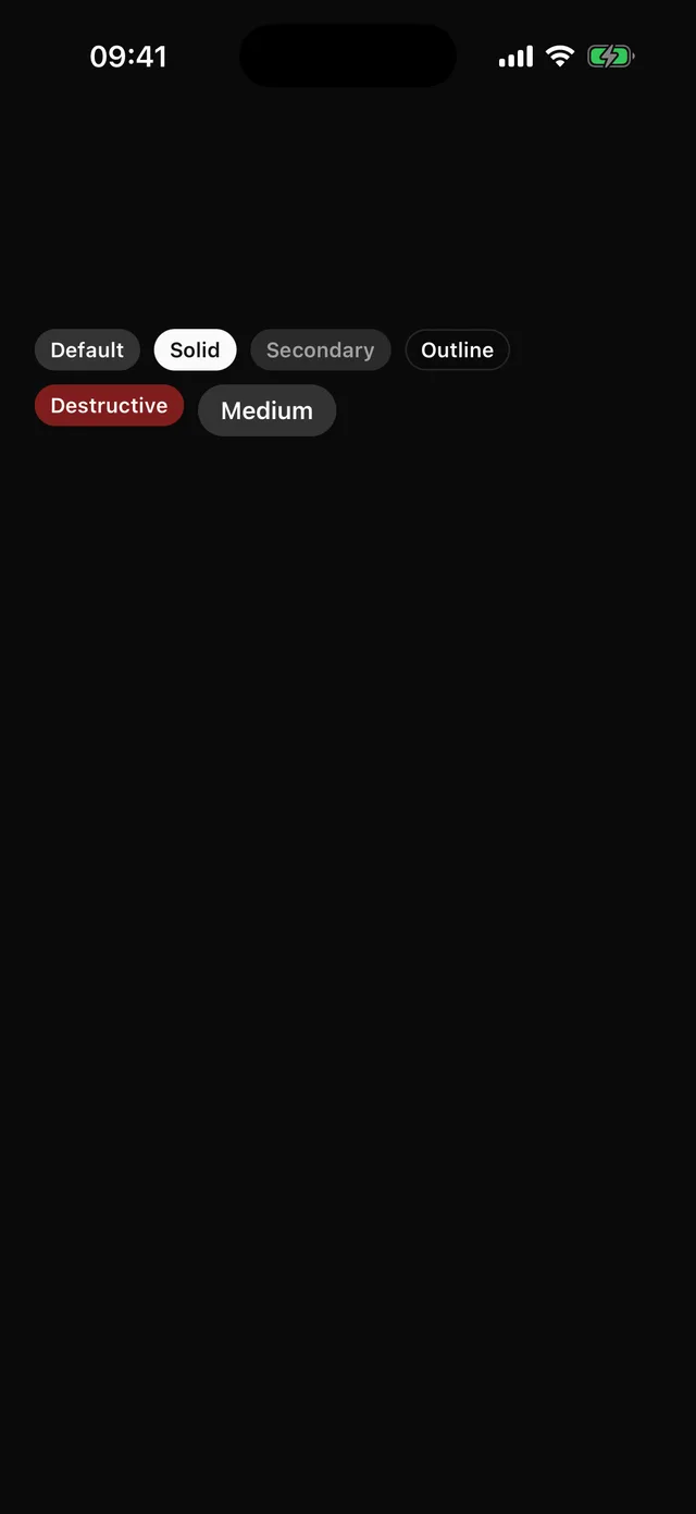 Badge rendered on iOS, dark mode