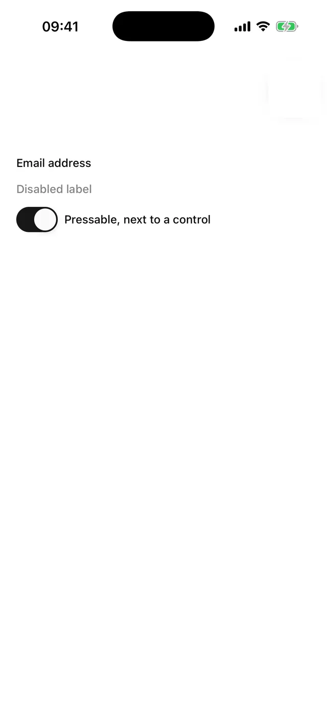 Label rendered on iOS, light mode