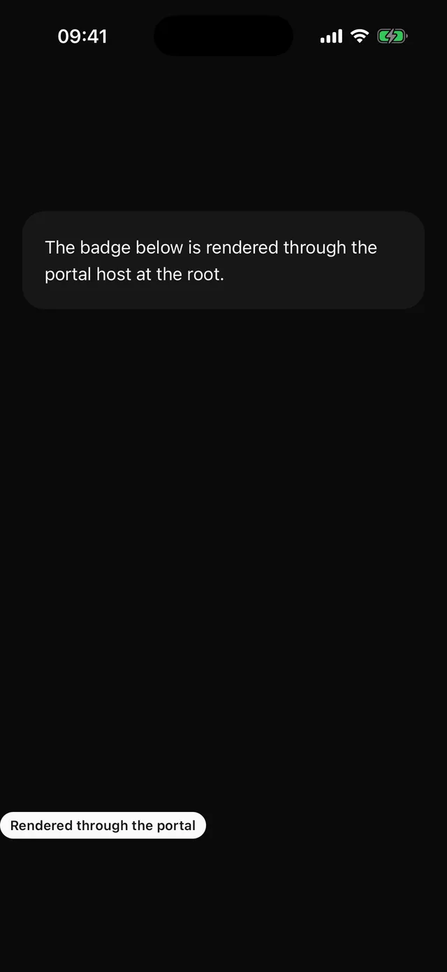 Portal rendered on iOS, dark mode