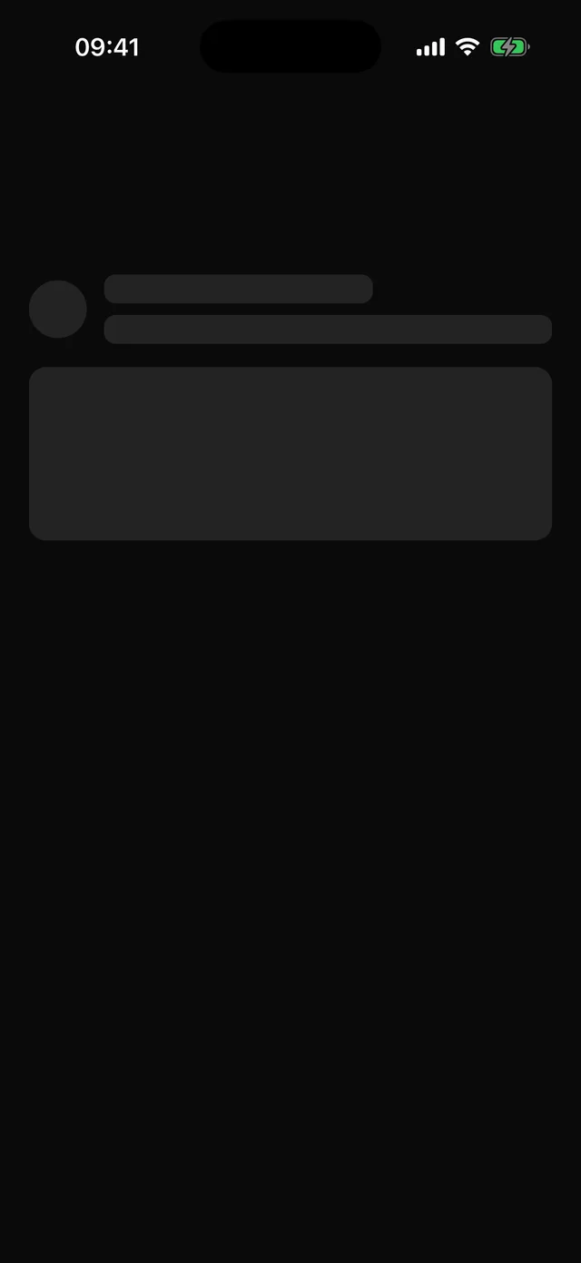 Skeleton rendered on iOS, dark mode